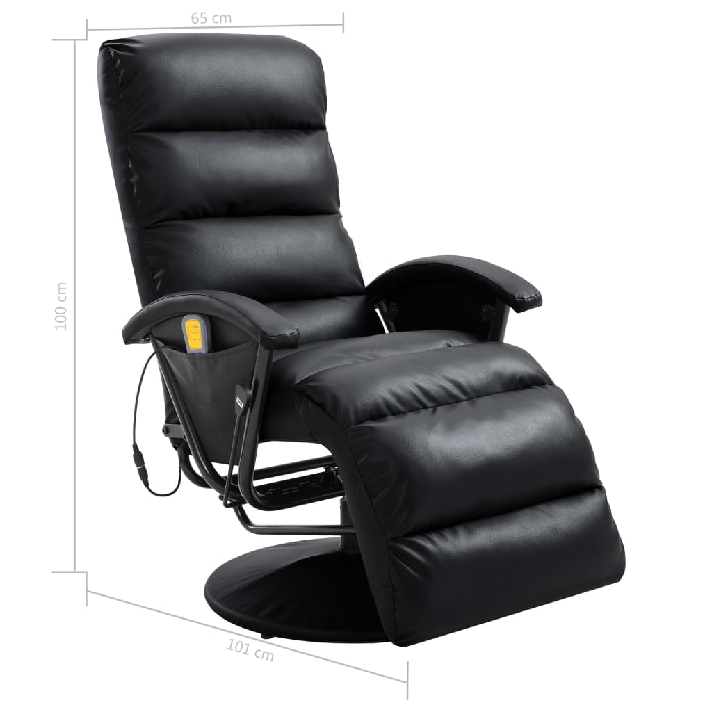 TV-Massagesessel Schwarz Kunstleder