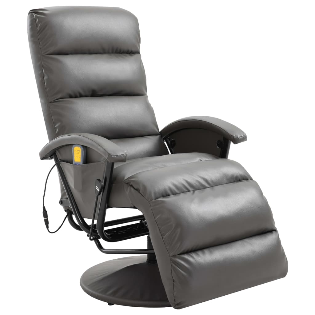 TV-Massagesessel Grau Kunstleder