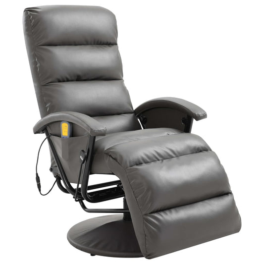TV-Massagesessel Grau Kunstleder