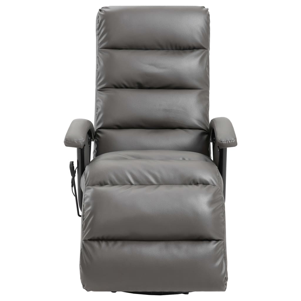 TV-Massagesessel Grau Kunstleder