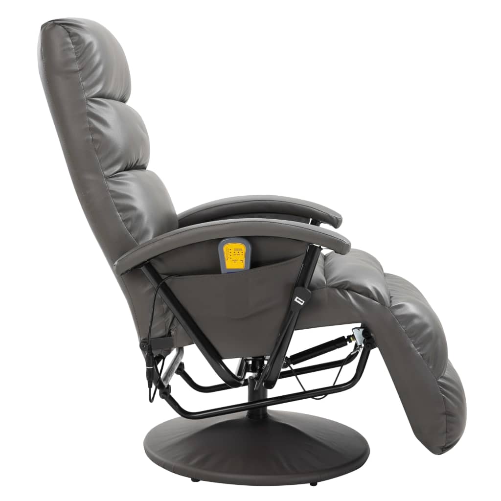 TV-Massagesessel Grau Kunstleder