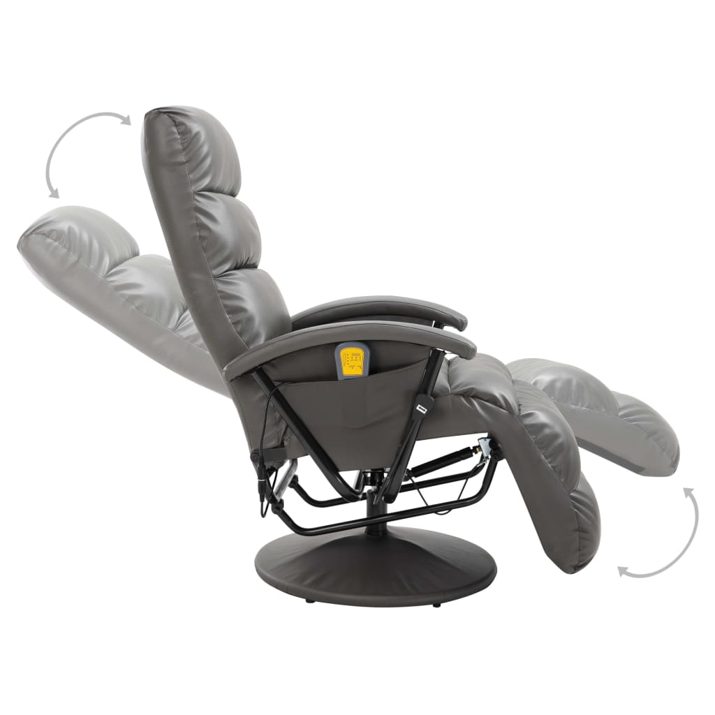 TV-Massagesessel Grau Kunstleder