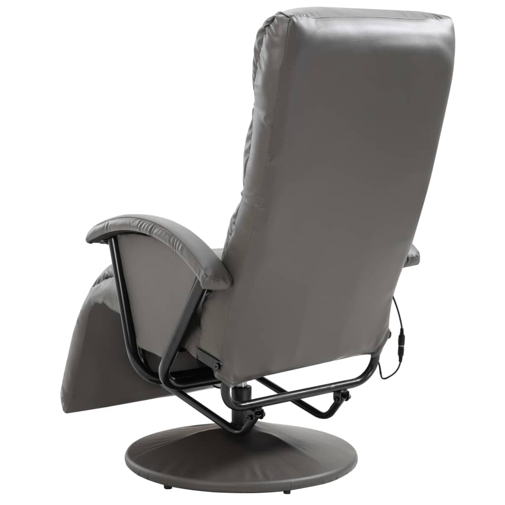 TV-Massagesessel Grau Kunstleder