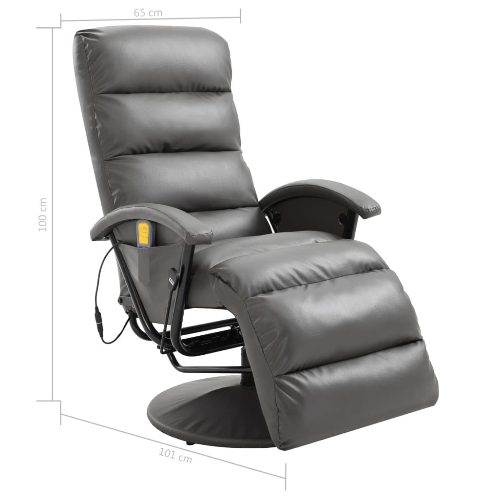 TV-Massagesessel Grau Kunstleder