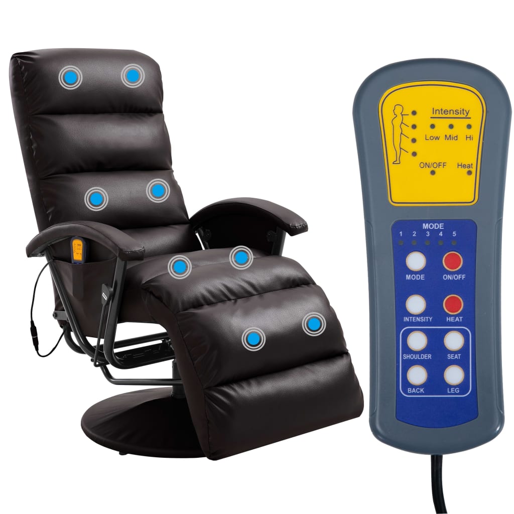 TV-Massagesessel Braun Kunstleder