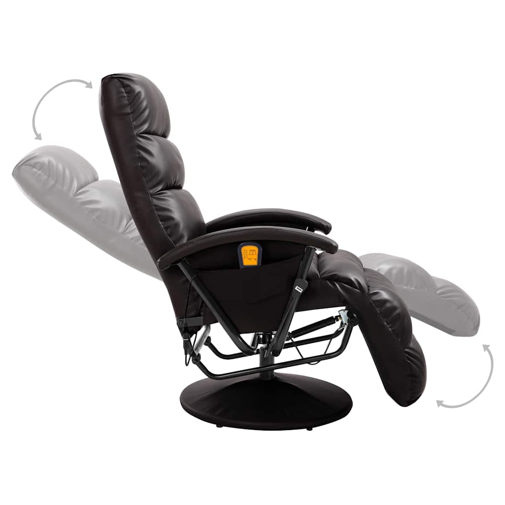 TV-Massagesessel Braun Kunstleder