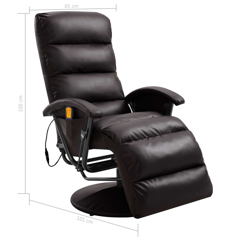 TV-Massagesessel Braun Kunstleder