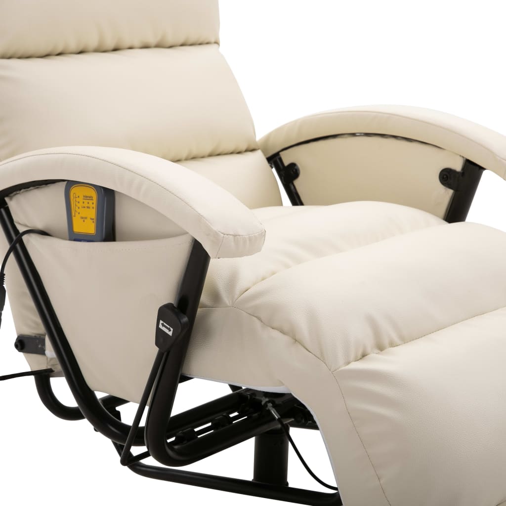 TV-Massagesessel Cremeweiß Kunstleder
