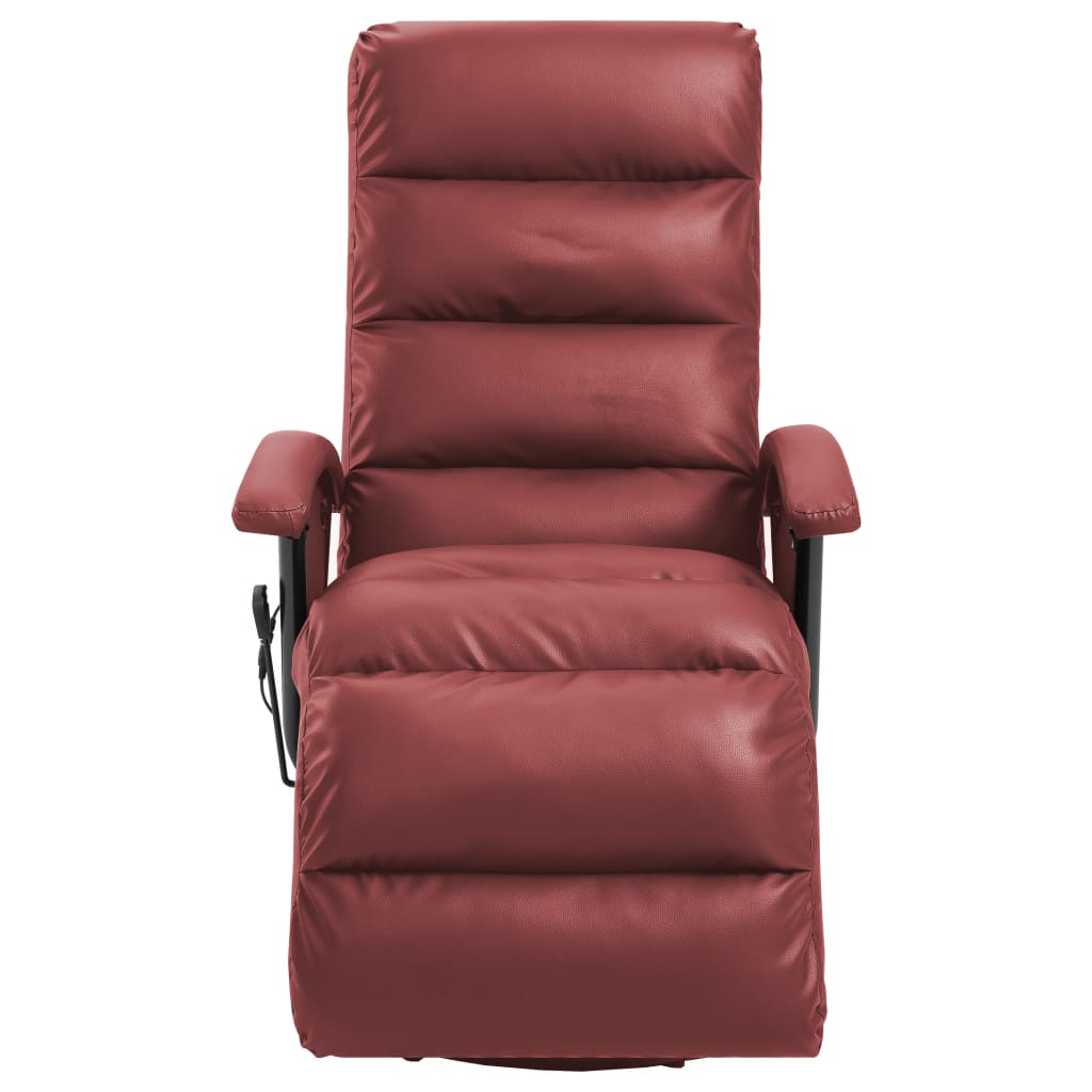 TV-Massagesessel Weinrot Kunstleder