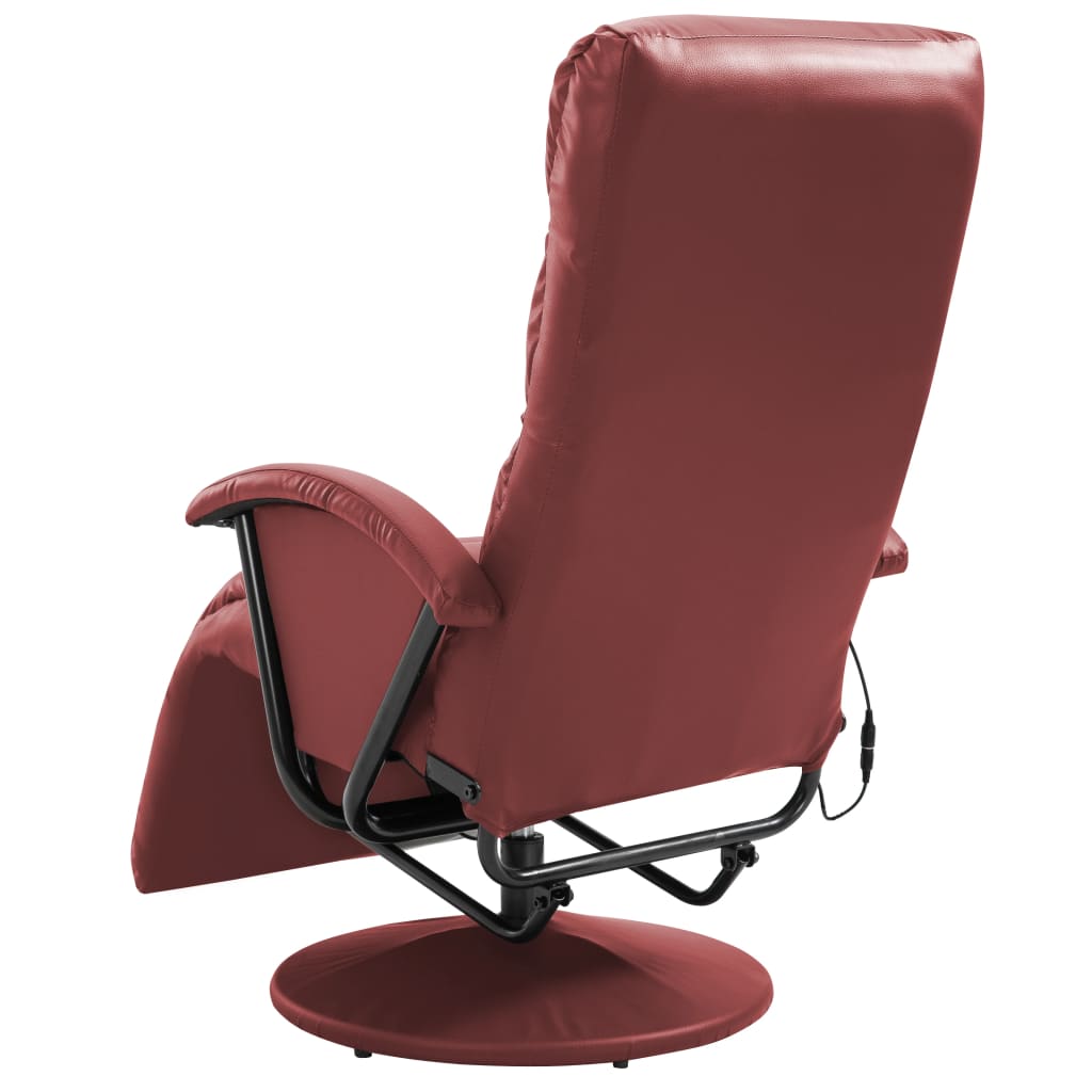 TV-Massagesessel Weinrot Kunstleder