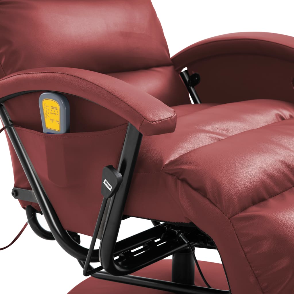 TV-Massagesessel Weinrot Kunstleder