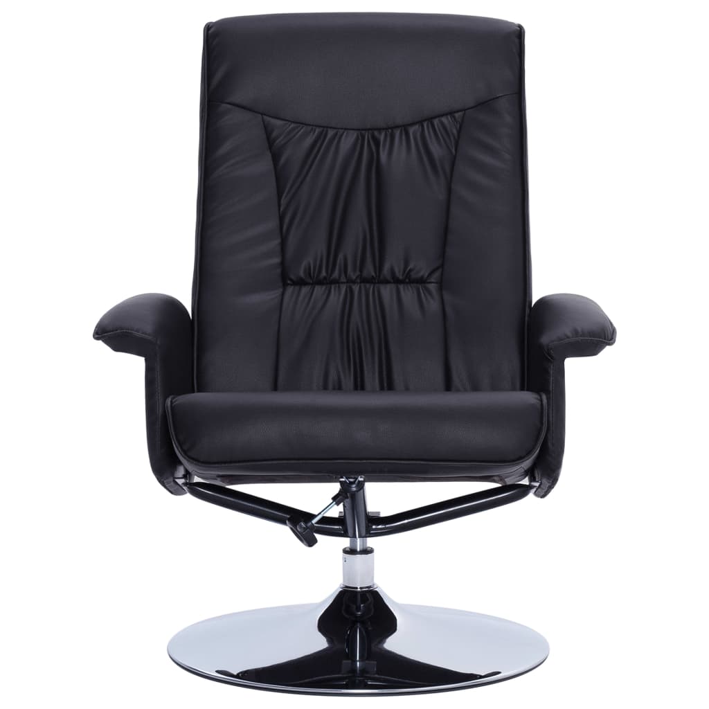 Sessel mit Fußhocker Schwarz Kunstleder