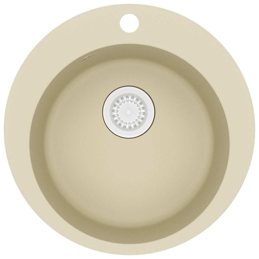 Granitspüle Einzelbecken Rund Beige