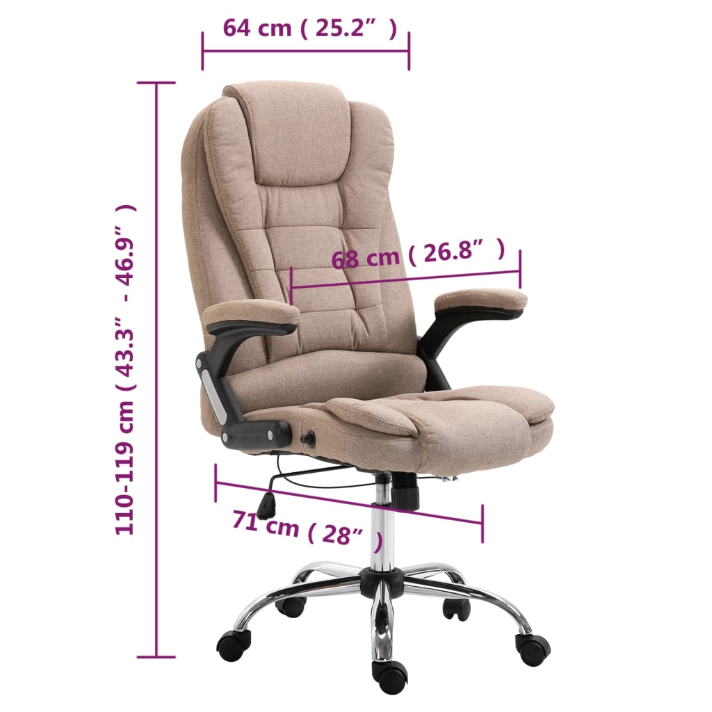 Bürostuhl Taupe Polyester