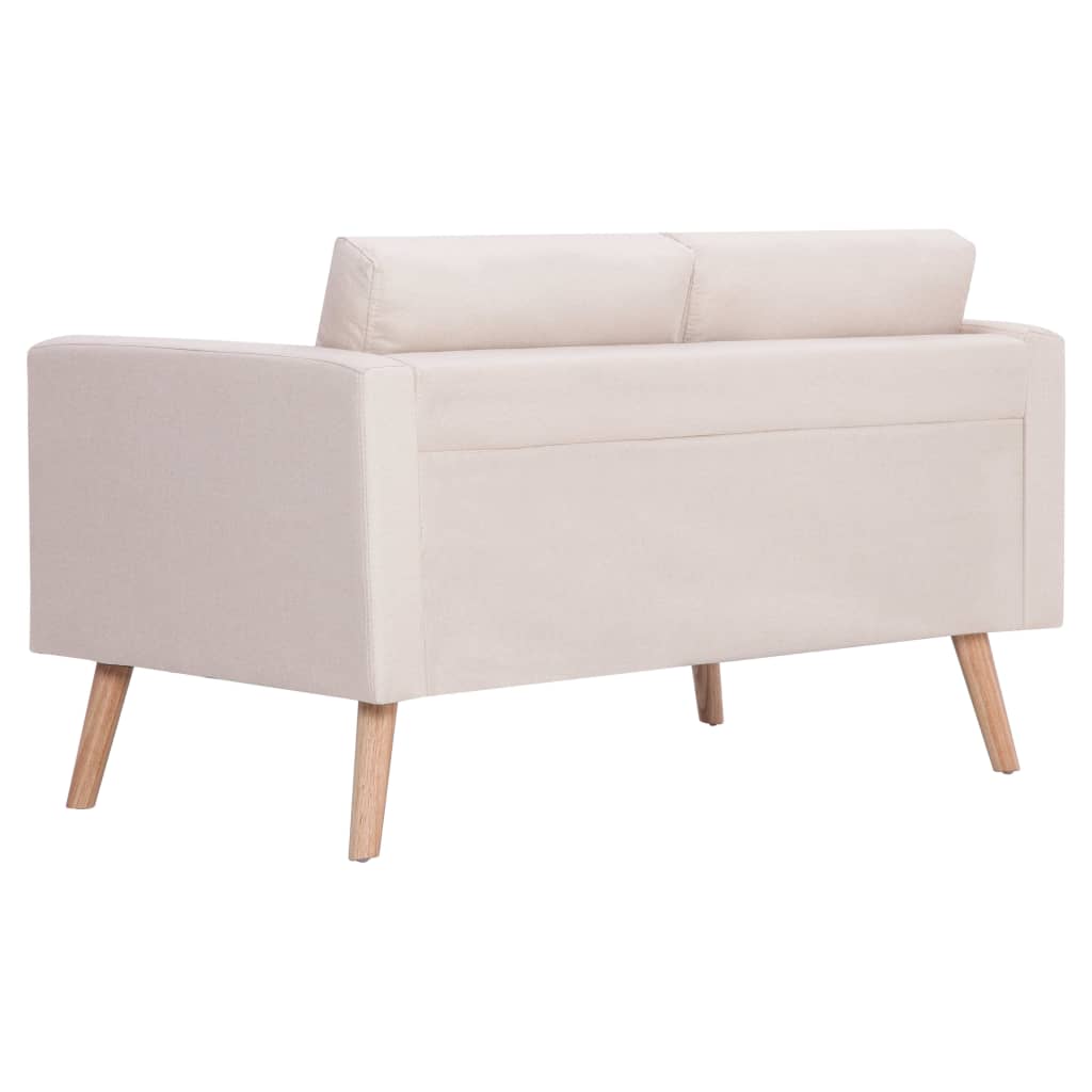 2-Sitzer-Sofa Stoff Cremeweiß