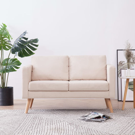 2-seater sofa fabric cream white