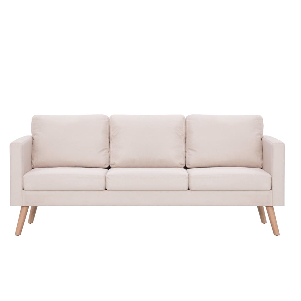 3-Sitzer-Sofa Stoff Cremeweiß