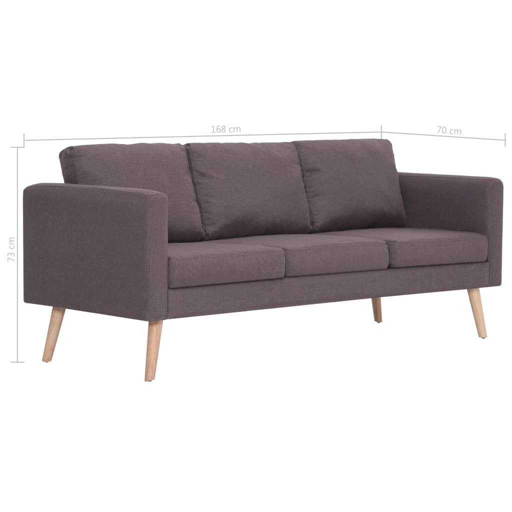 3-Sitzer-Sofa Stoff Taupe