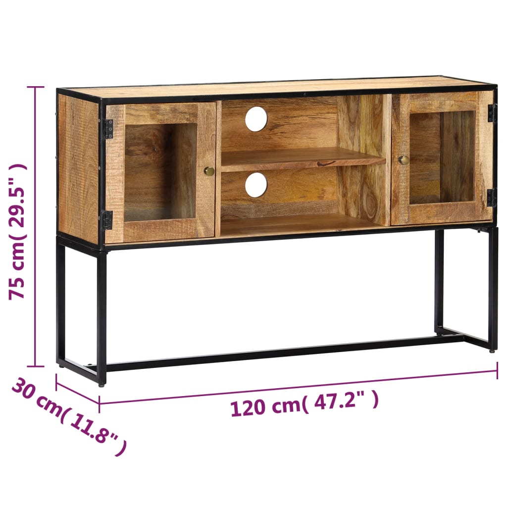 TV-Schrank 120x30x75 cm Altholz Massiv