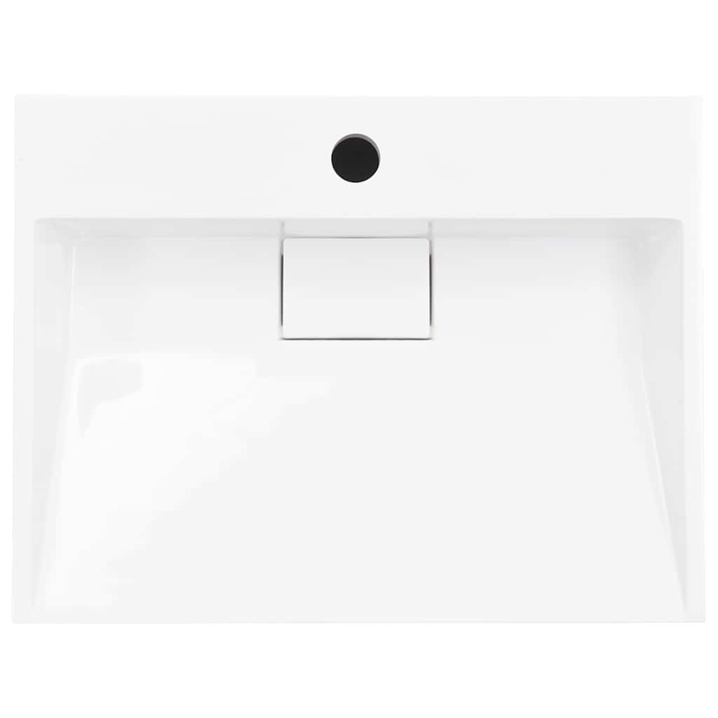 Waschbecken 50 x 38 x 13 cm Mineralguss/Marmorguss Weiß