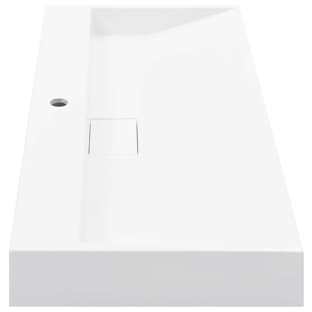 Waschbecken 100 x 46 x 11 cm Mineralguss/Marmorguss Weiß