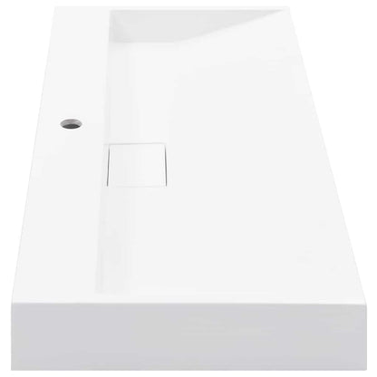 Waschbecken 100 x 46 x 11 cm Mineralguss/Marmorguss Weiß