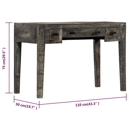 Schreibtisch Schwarz 110×50×75 cm Massivholz Mango