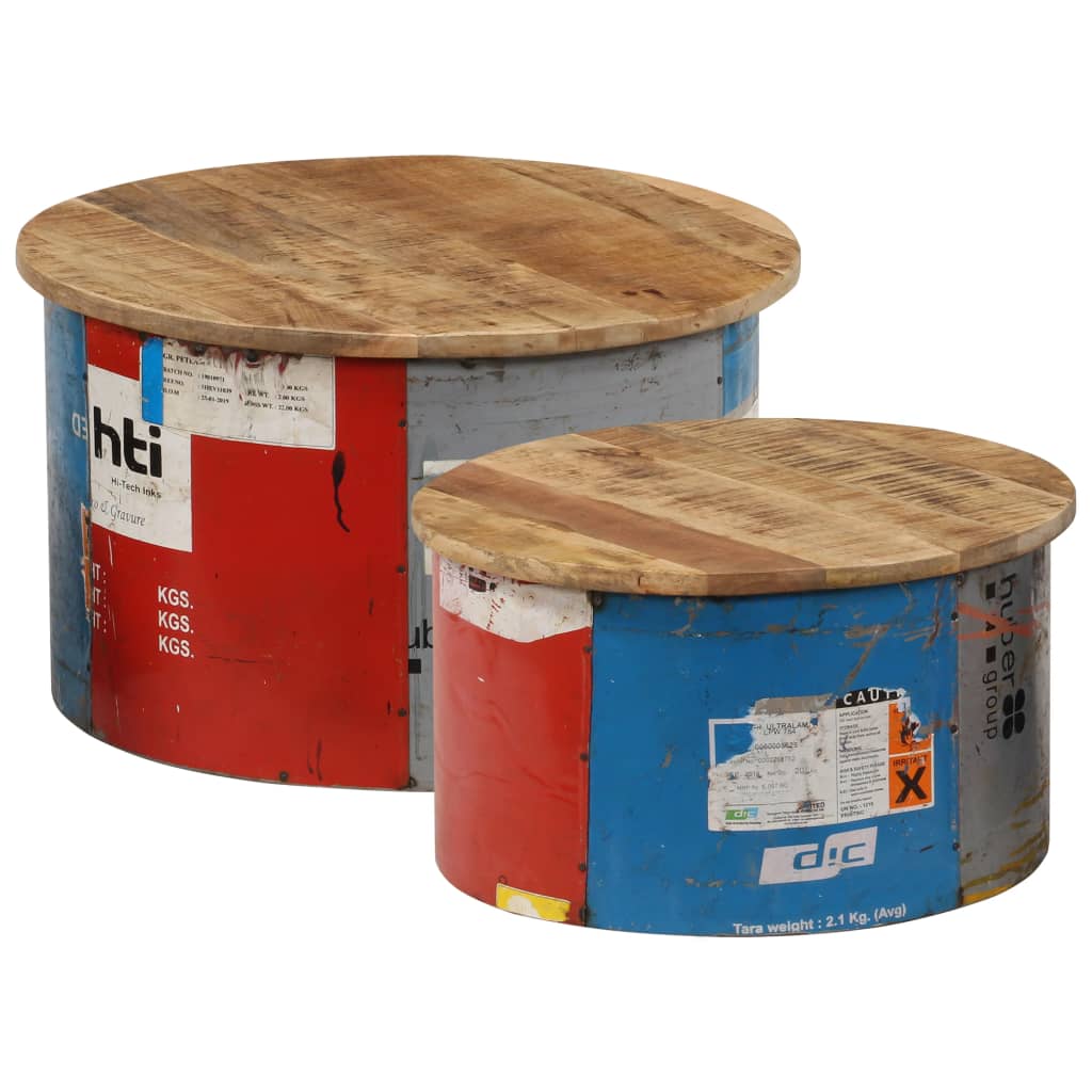 Coffee tables 2 pcs. Solid mango wood