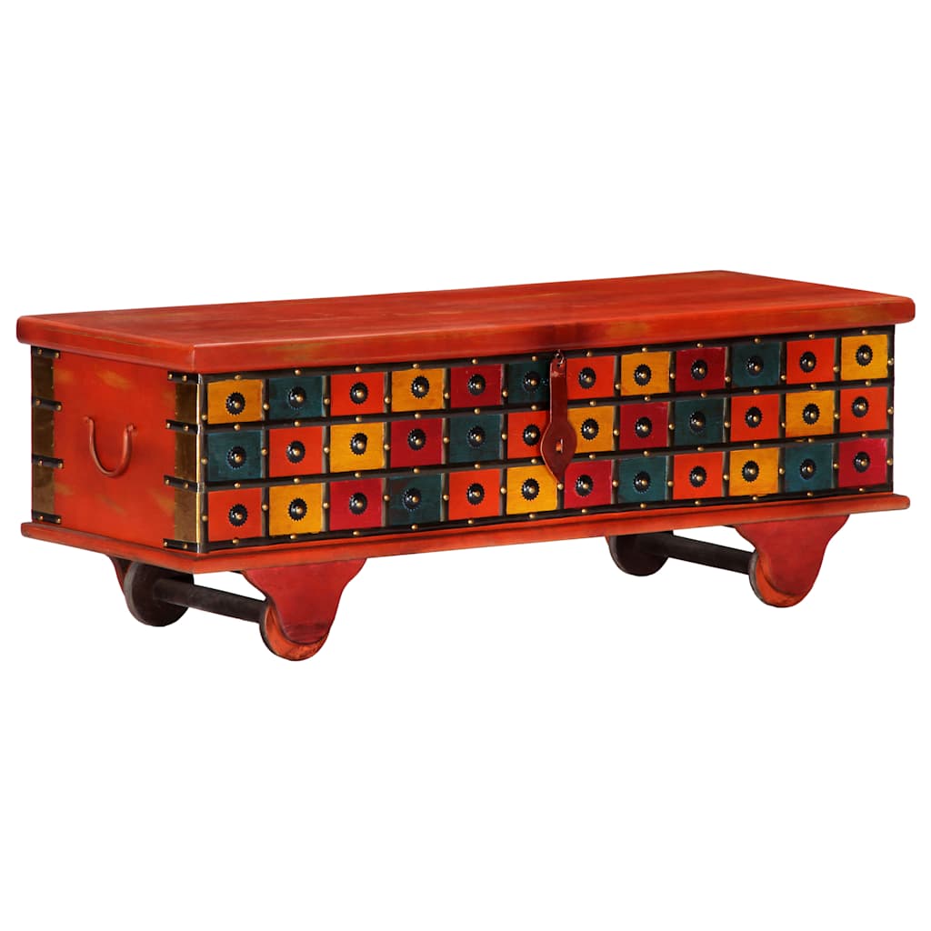 Aufbewahrungstruhe Rot 110 x 40 x 40 cm Massivholz Akazie