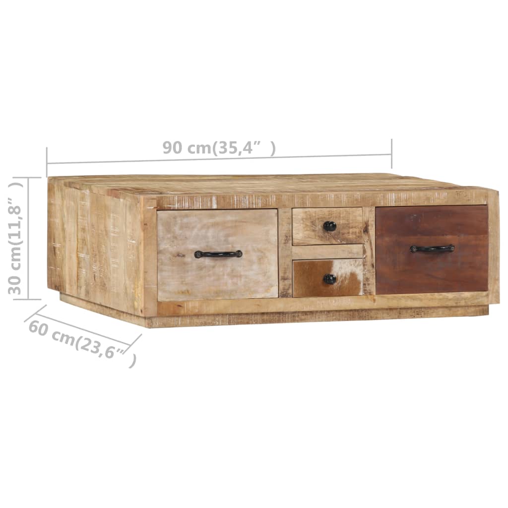 Coffee table 90x60x30 cm solid mango wood