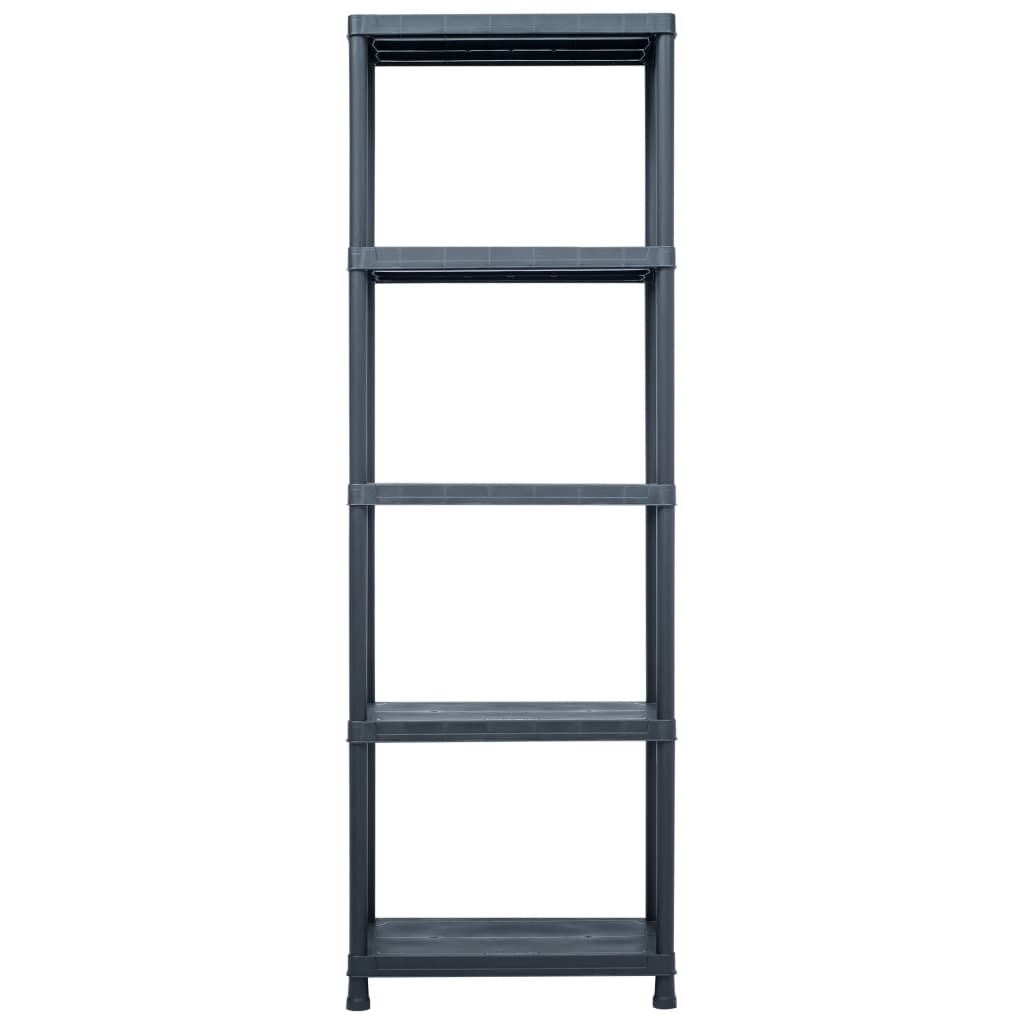 Lagerregale 5 Stk. Schwarz 125 kg 60 x 30 x 180 cm Kunststoff