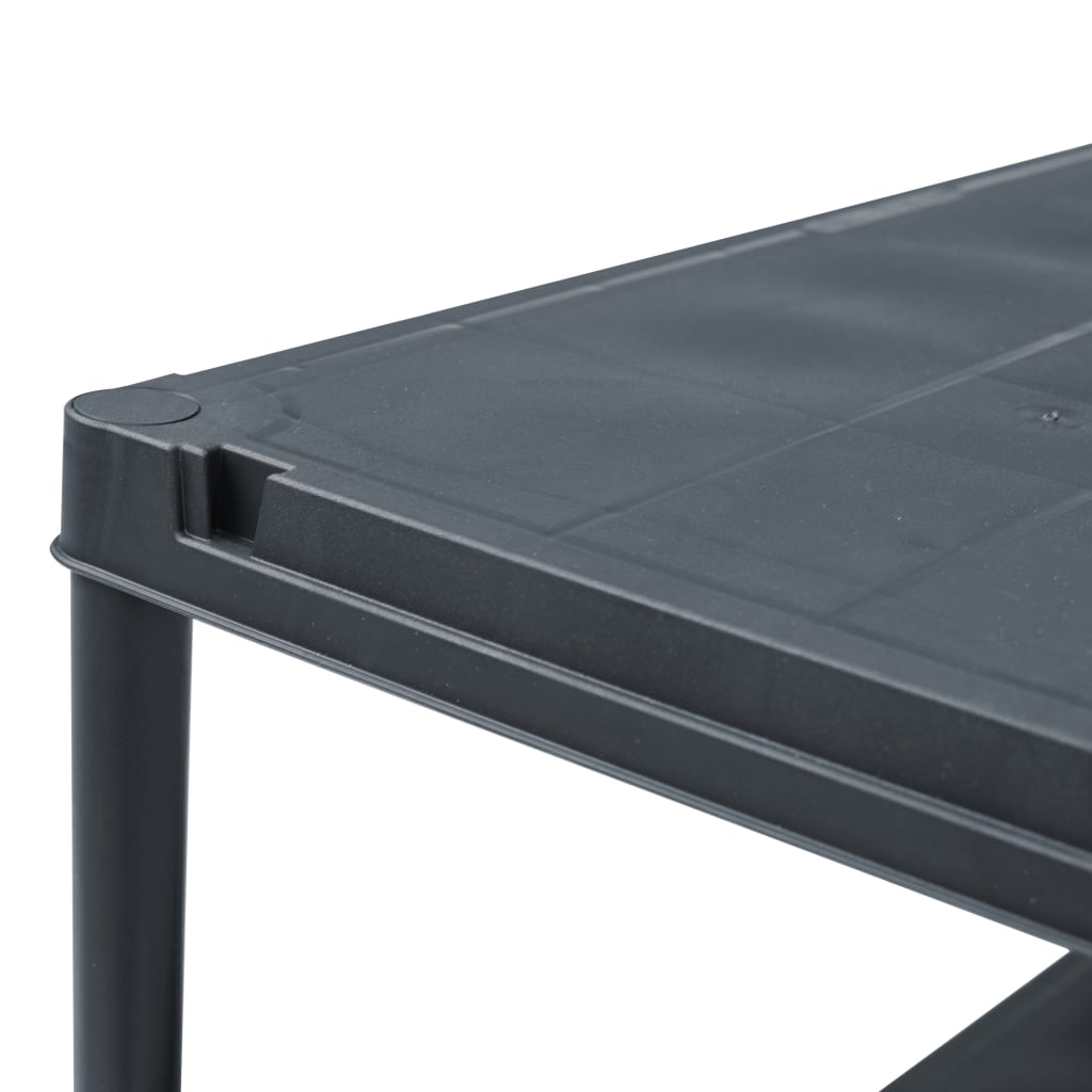Lagerregale 5 Stk. Schwarz 125 kg 60 x 30 x 180 cm Kunststoff