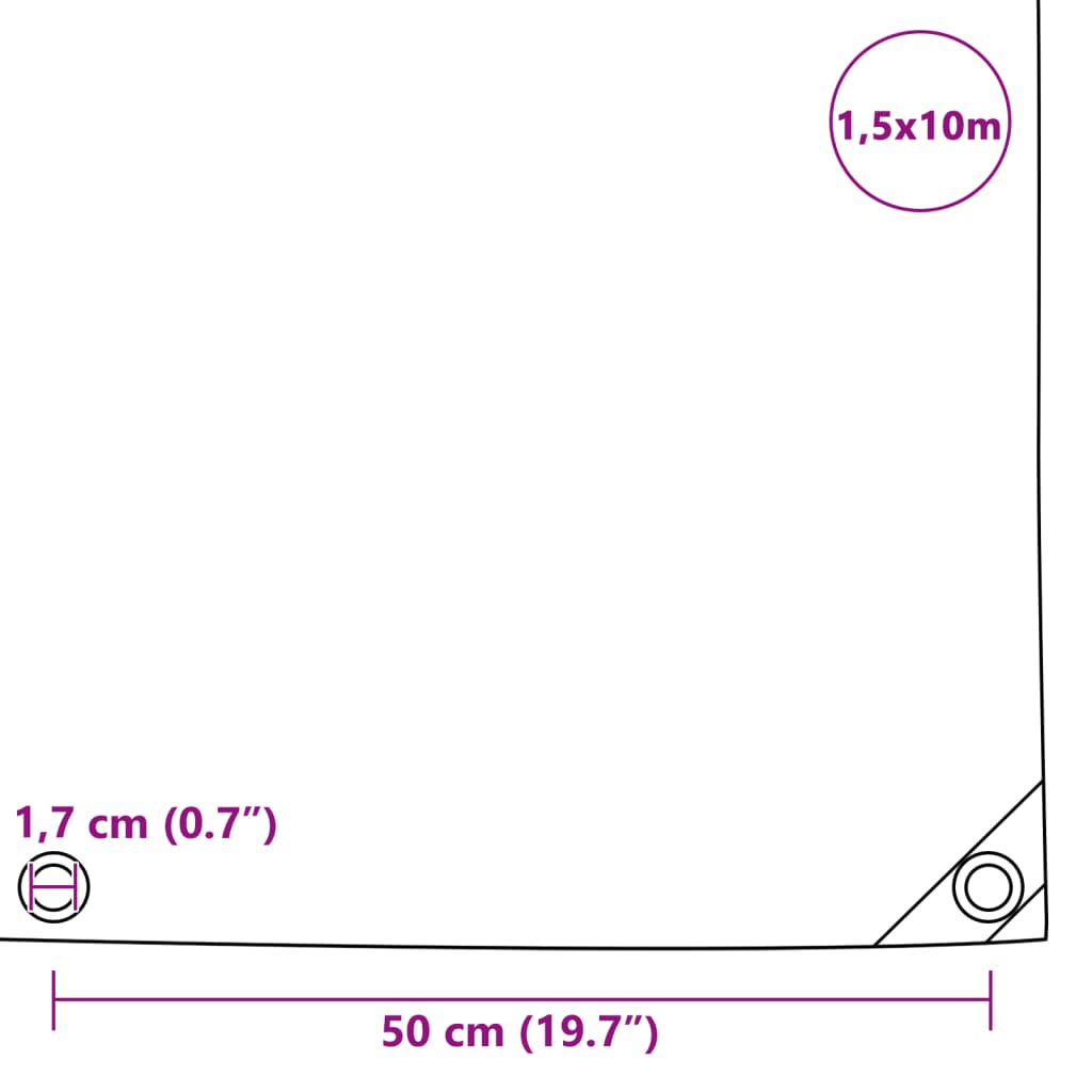 Abdeckplane 650 g/m² 1,5 x 10 m Grau
