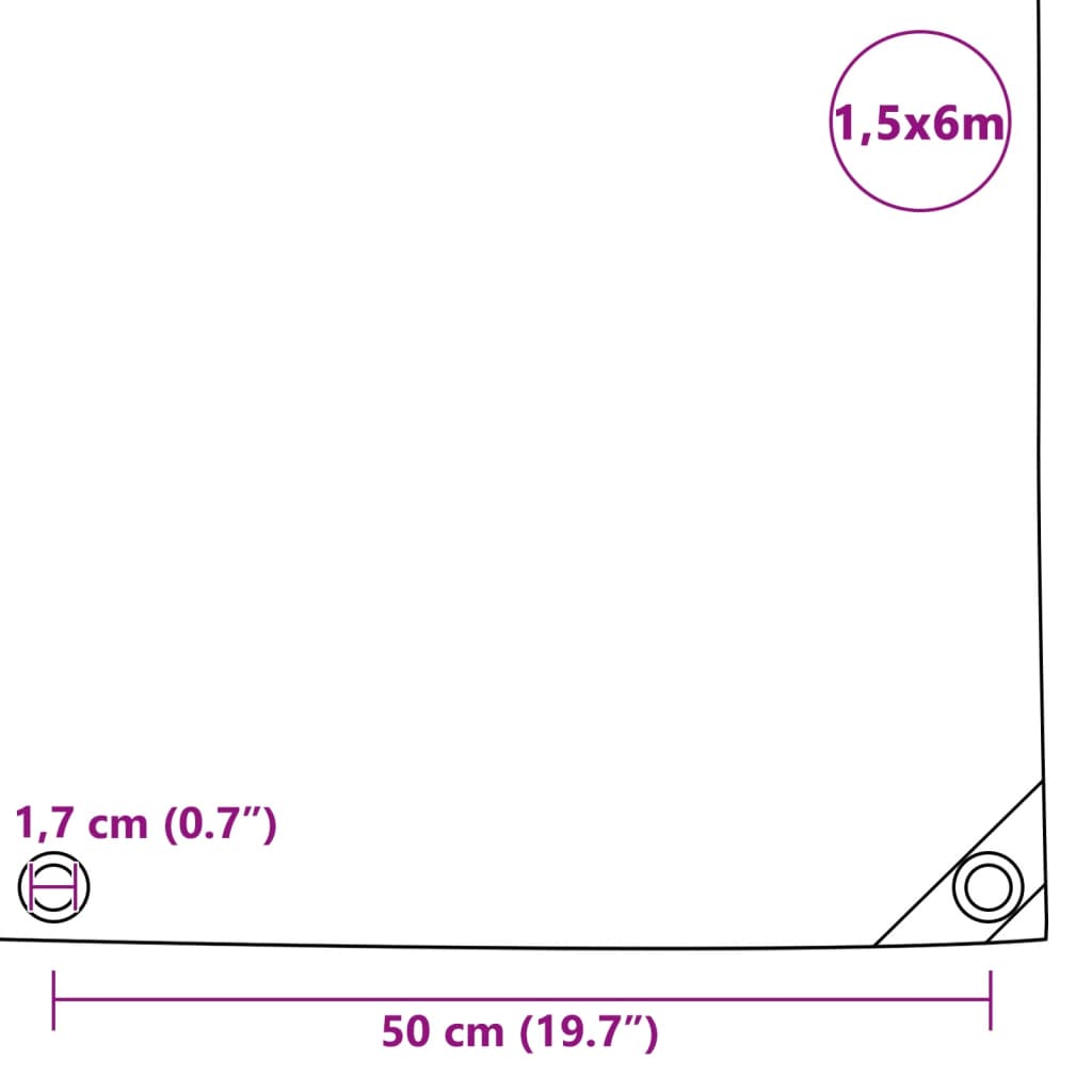 Abdeckplane 650 g/m² 1,5 x 6 m Grün