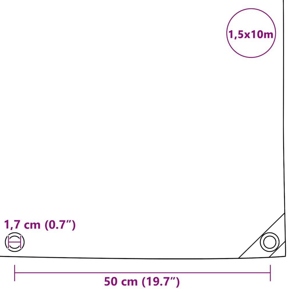Abdeckplane 650 g/m² 1,5 x 10 m Grün