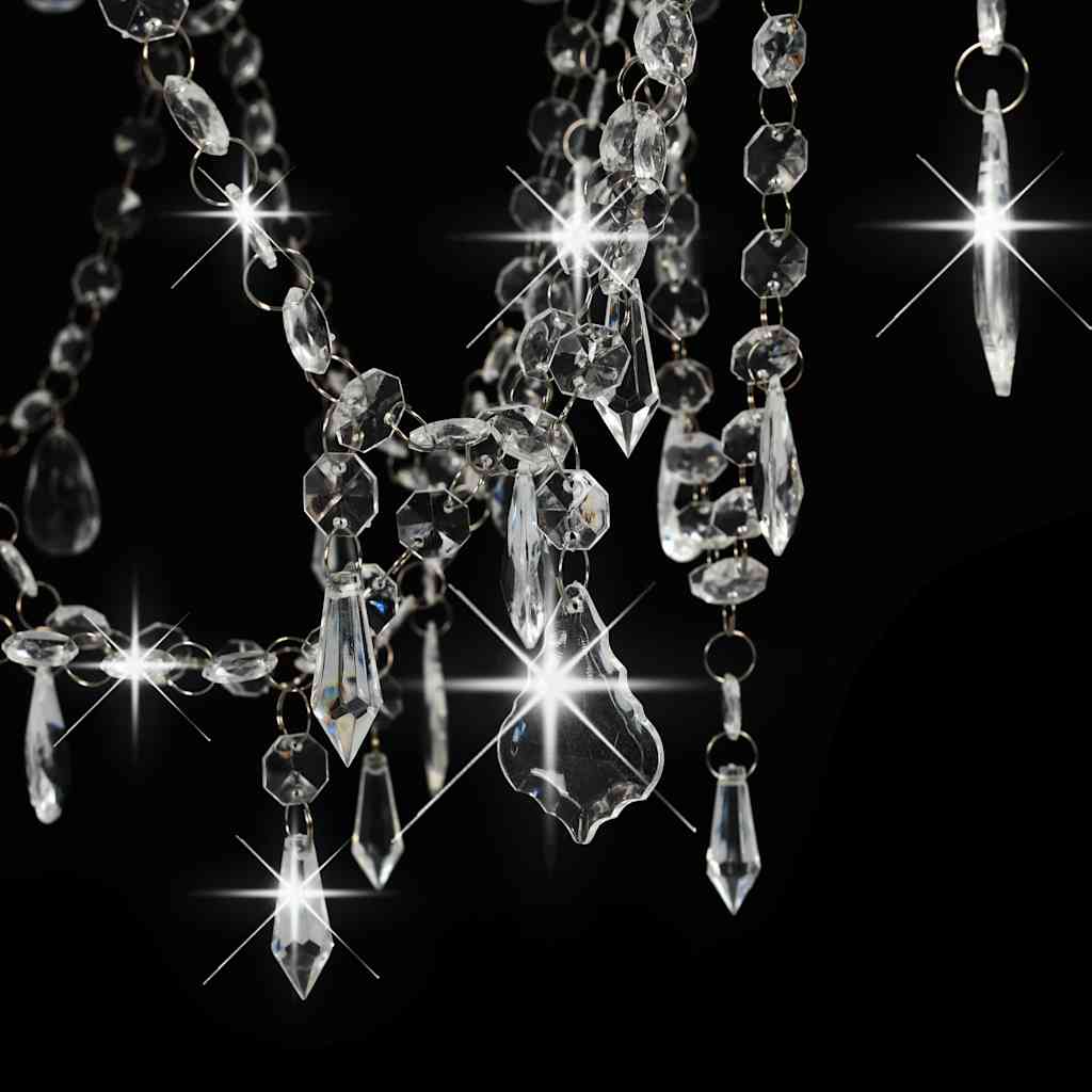 Lustre avec perles blanches 8 douilles E14