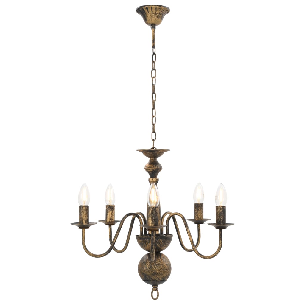 Lustre noir antique 5 ampoules E14