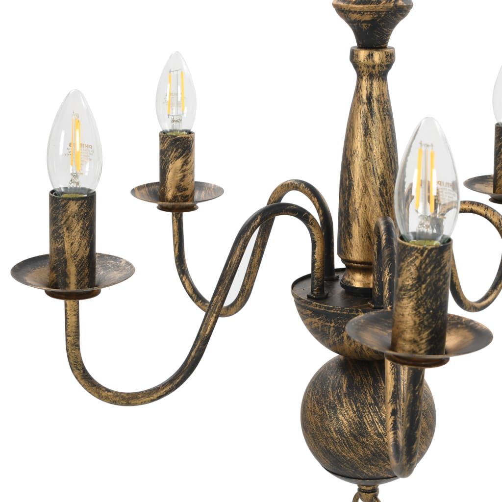 Lustre noir antique 5 ampoules E14