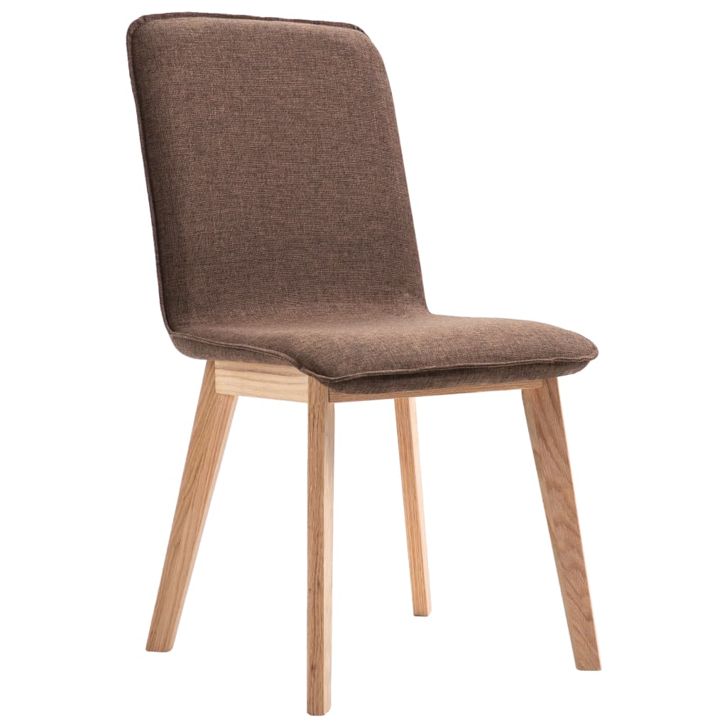 Esszimmerstühle 4 Stk. Braun Stoff und Massivholz Eiche