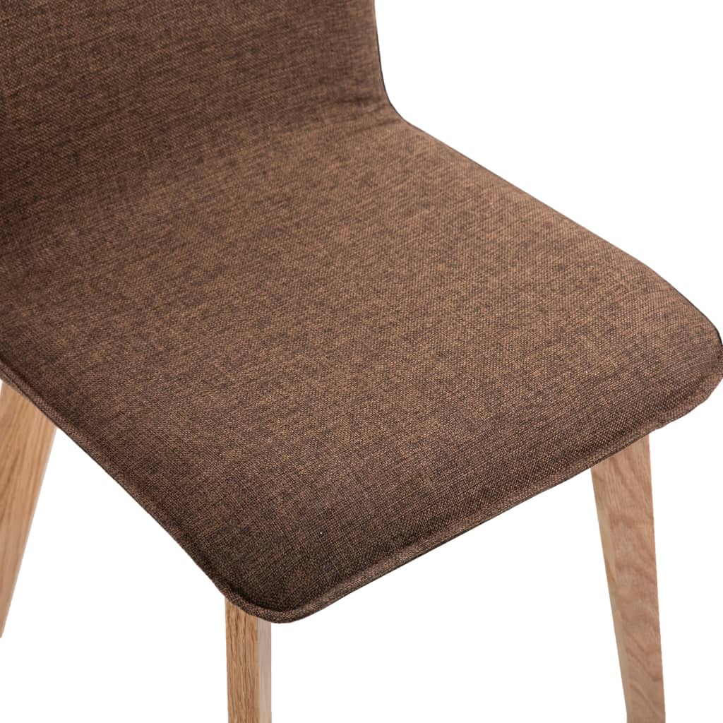 Esszimmerstühle 4 Stk. Braun Stoff und Massivholz Eiche