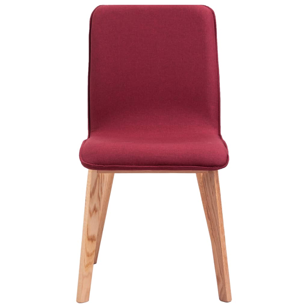 Esszimmerstühle 4 Stk. Rot Stoff und Massivholz Eiche