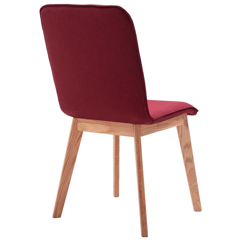 Esszimmerstühle 4 Stk. Rot Stoff und Massivholz Eiche