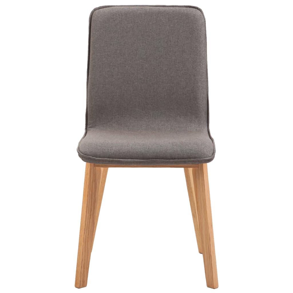 Esszimmerstühle 2 Stk. Taupe Stoff und Massivholz Eiche