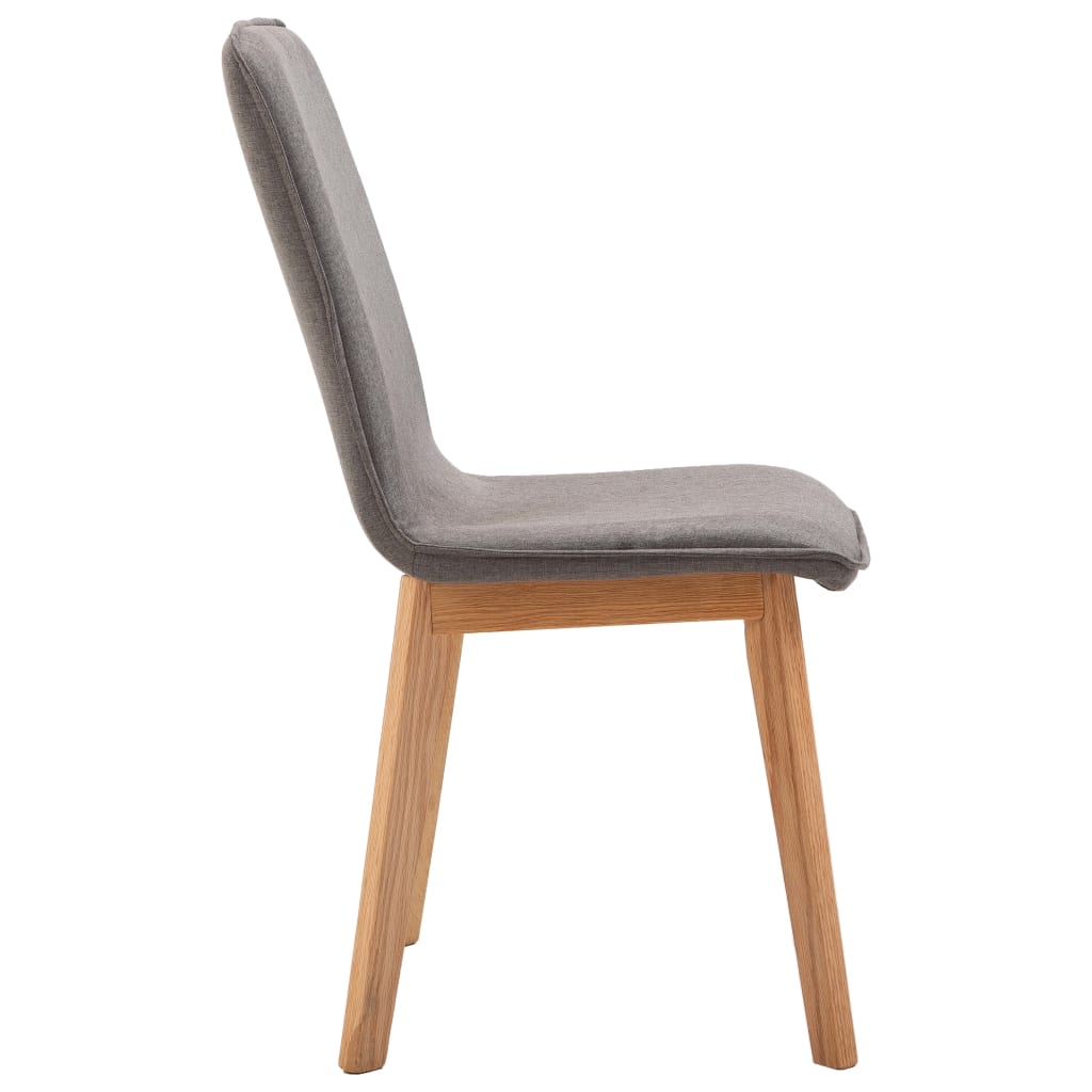 Esszimmerstühle 2 Stk. Taupe Stoff und Massivholz Eiche
