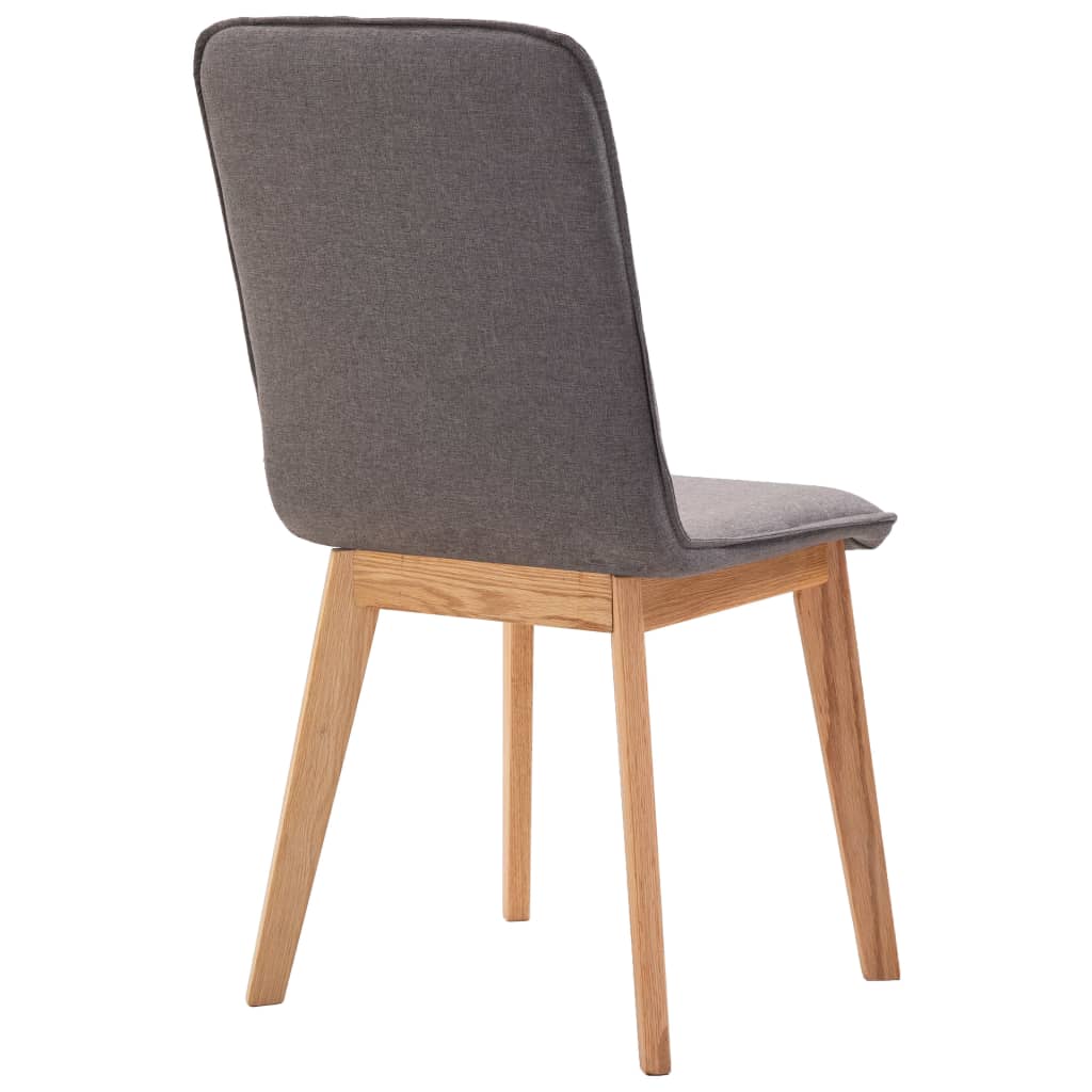 Esszimmerstühle 2 Stk. Taupe Stoff und Massivholz Eiche