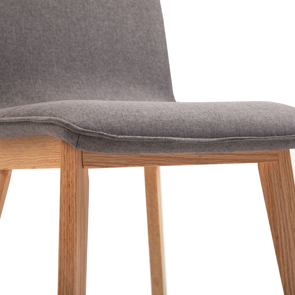 Esszimmerstühle 2 Stk. Taupe Stoff und Massivholz Eiche