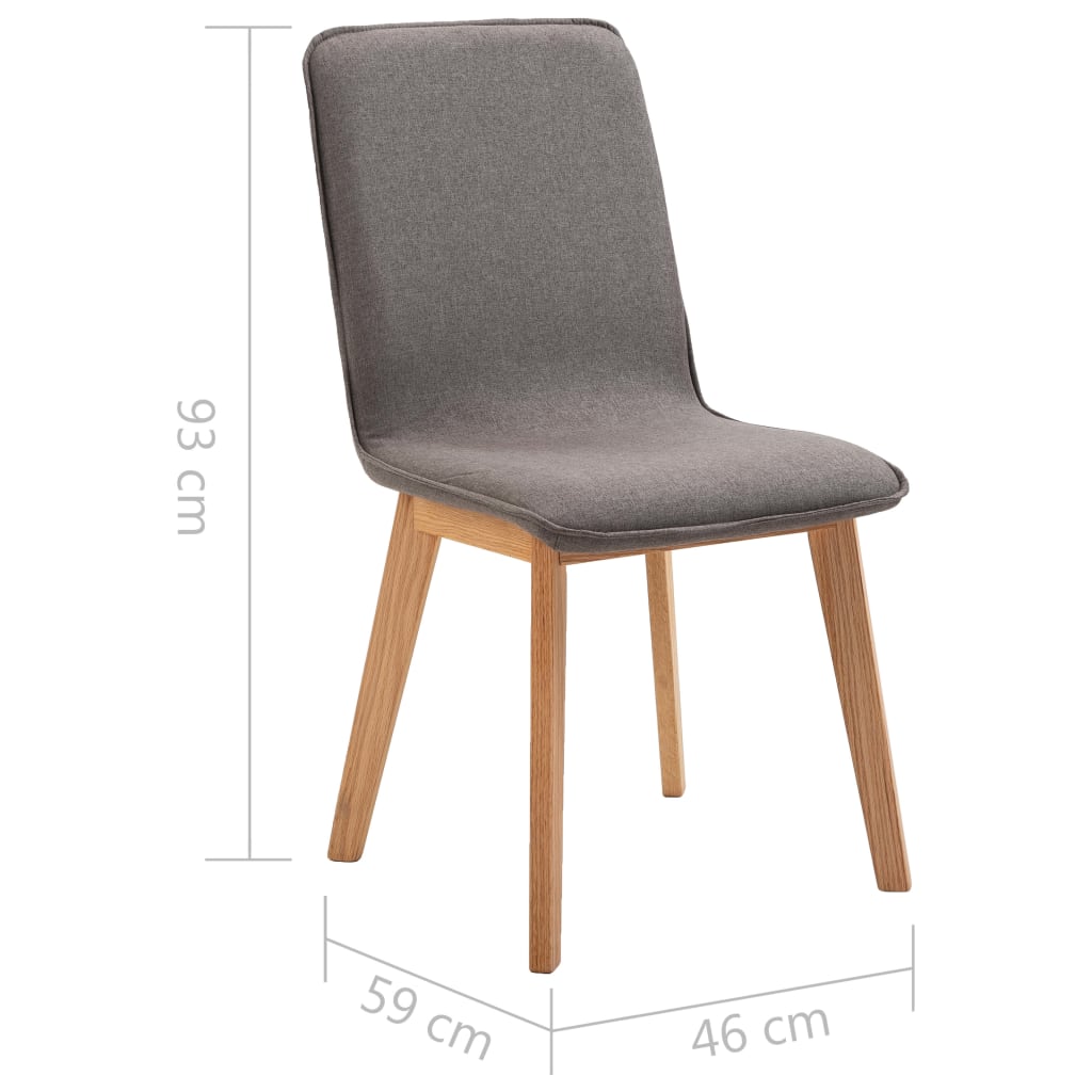 Esszimmerstühle 2 Stk. Taupe Stoff und Massivholz Eiche