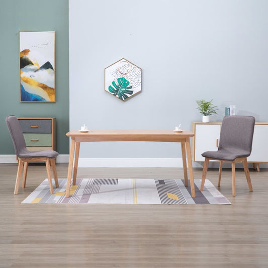 Esszimmerstühle 2 Stk. Taupe Stoff und Massivholz Eiche