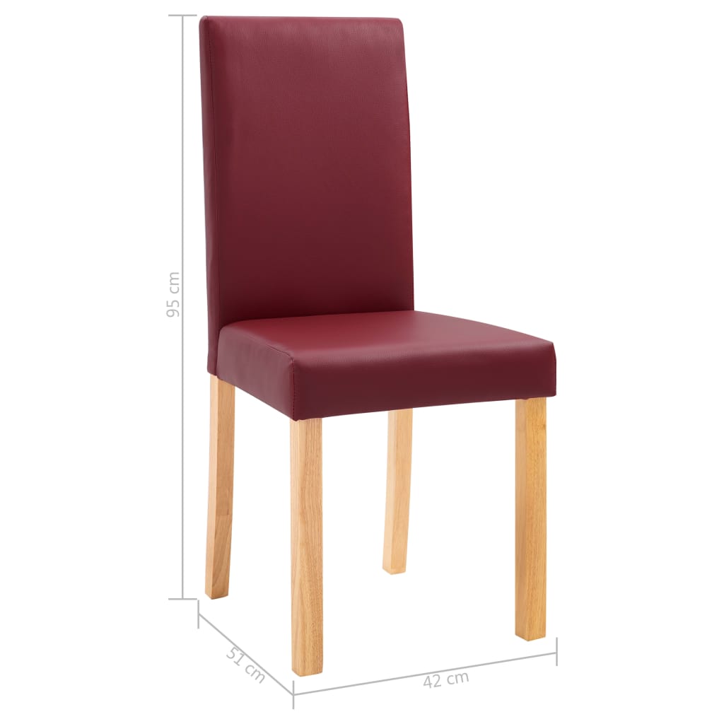 Esszimmerstühle 4 Stk. Rot Kunstleder
