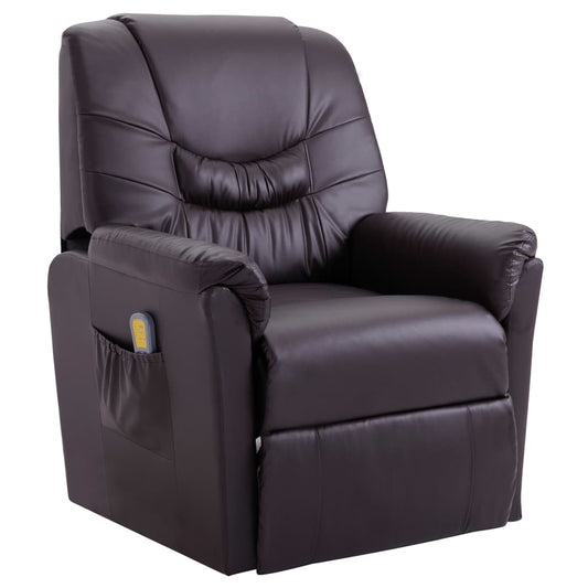 Massagesessel Braun Kunstleder